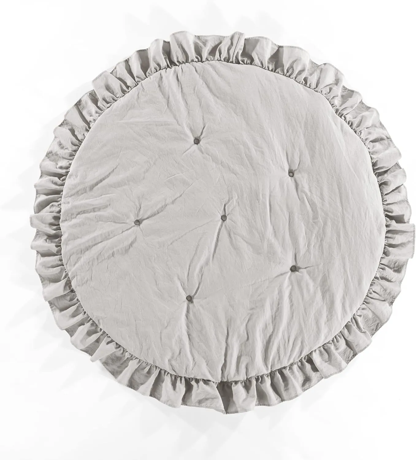 Lush Decor Baby Round Ruffle Play Mat, 36" Diameter, Gray