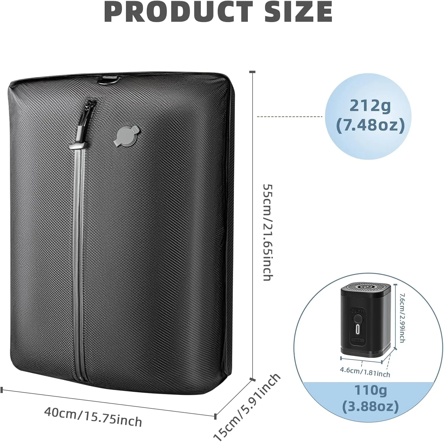 Luvan Vacuum Compression Bags for Travel, Reusable Space Saver Vacuum Storage Organizer for Suitcase, Backpack, Luggage Packing and Carry on, IP67 Waterproof Bags with Wireless Pump (1PC Pump)