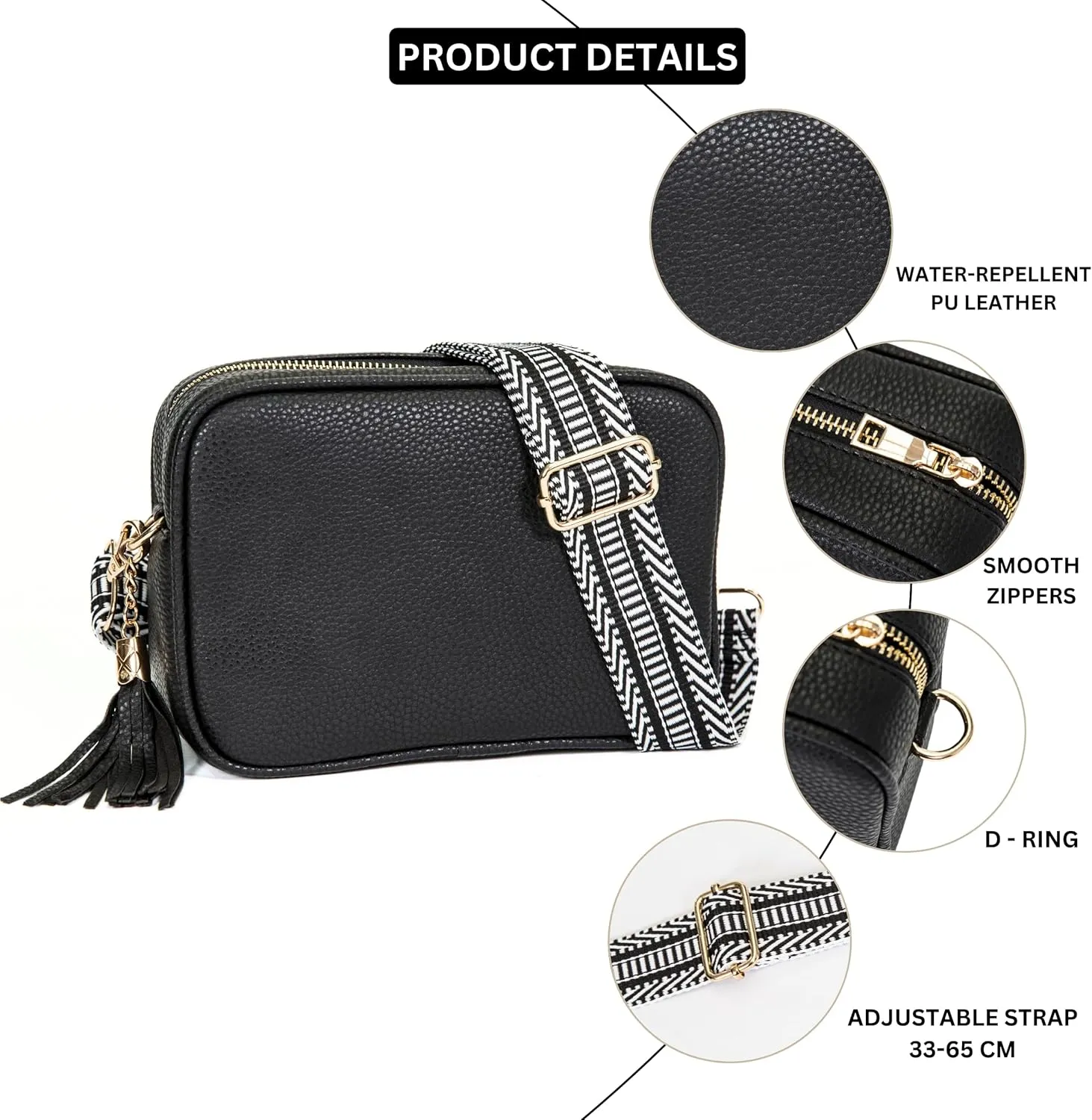 Mabel Crossbody Bag for Women Lightweight mall Shoulder Handbag Bag with Wide Adjustable Canvas Strap, Lightweight - Drew