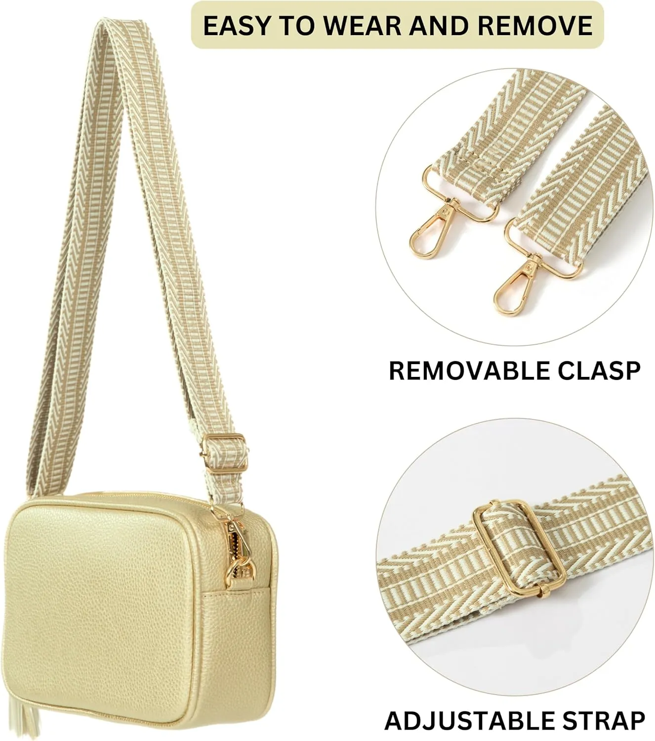 Mabel Crossbody Bag for Women Lightweight mall Shoulder Handbag Bag with Wide Adjustable Canvas Strap, Lightweight - Drew