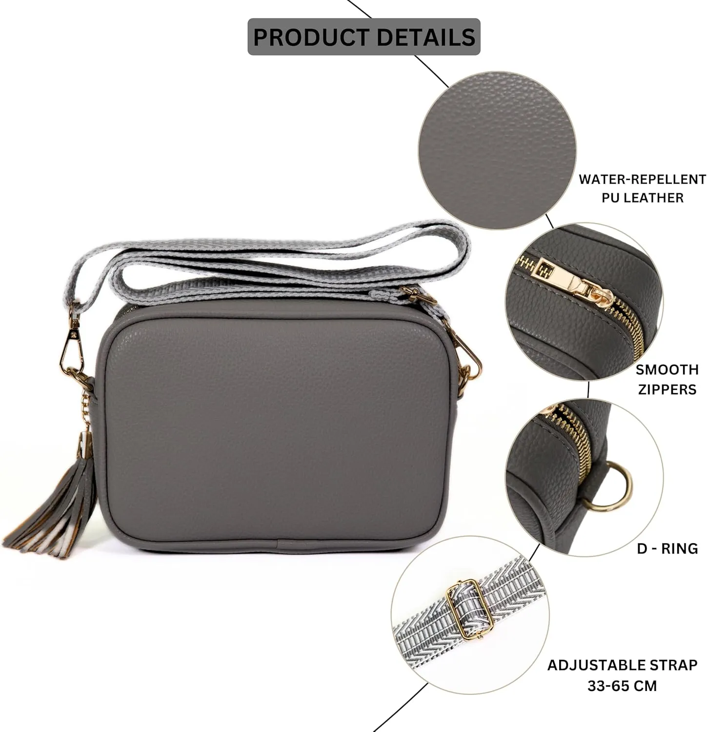 Mabel Crossbody Bag for Women Lightweight mall Shoulder Handbag Bag with Wide Adjustable Canvas Strap, Lightweight - Drew