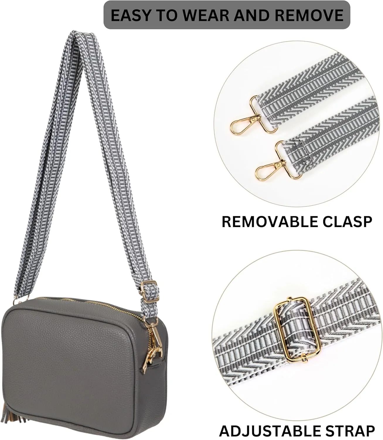 Mabel Crossbody Bag for Women Lightweight mall Shoulder Handbag Bag with Wide Adjustable Canvas Strap, Lightweight - Drew
