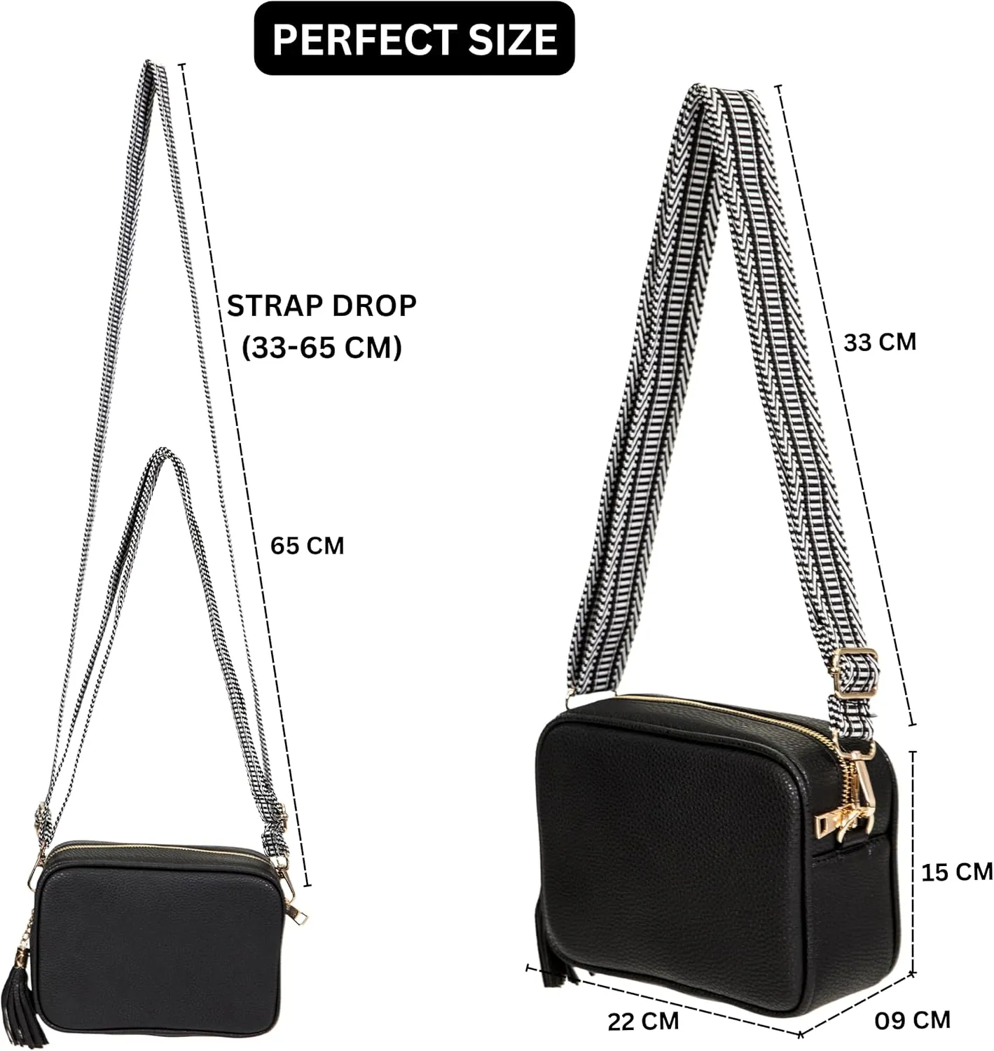 Mabel Crossbody Bag for Women Lightweight mall Shoulder Handbag Bag with Wide Adjustable Canvas Strap, Lightweight - Drew