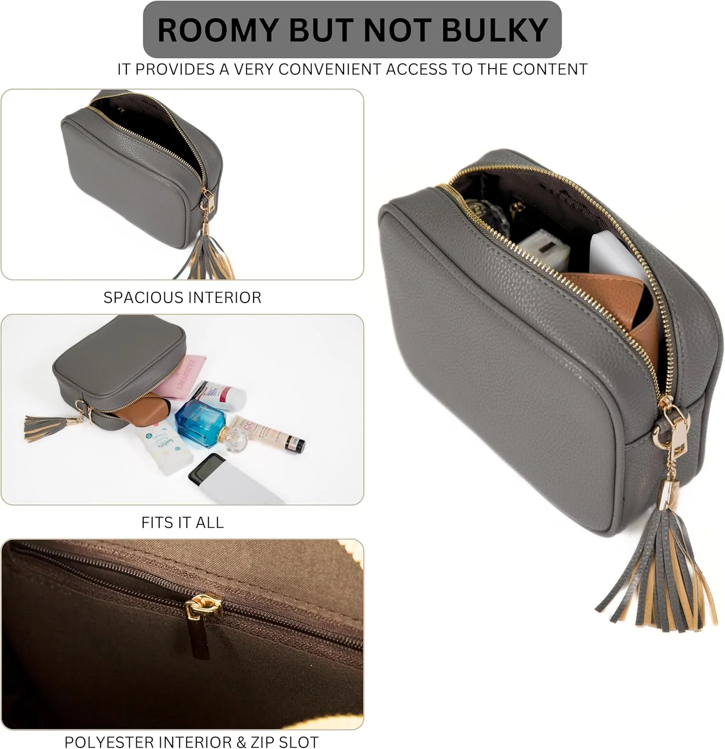 Mabel Crossbody Bag for Women Lightweight mall Shoulder Handbag Bag with Wide Adjustable Canvas Strap, Lightweight - Drew