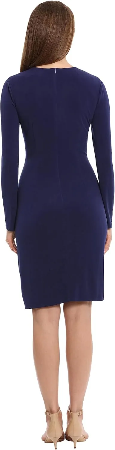 Maggy London Women's Curved Seam and Shirring Detailed Dress Event Occasion Party Reception Guest of Wedding
