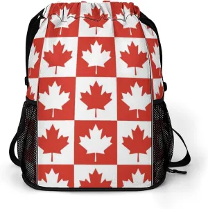 Maple Leaf Canada CA Flag Gym Bag Workout Gym Backpack with Shoe Compartment Sports Bags for Women Men