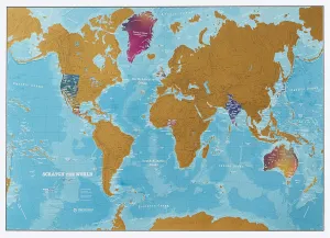 Maps International Scratch the World Watercolor Map – Scratch Off World Map Poster – Most Detailed Cartography - 23 x 33