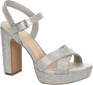 Maripe Leilani - Women's Open Toe Chunky High Heel Ankle Strap Rhinestone Platform Sandals