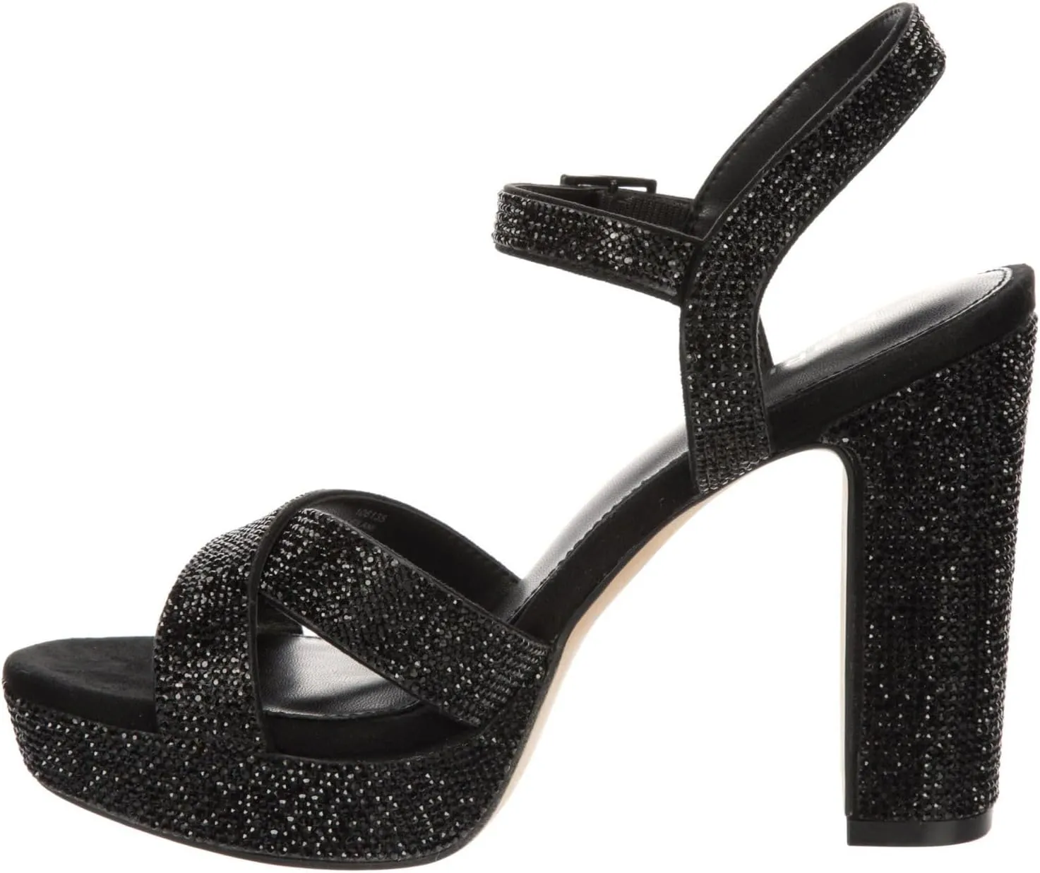 Maripe Leilani - Women's Open Toe Chunky High Heel Ankle Strap Rhinestone Platform Sandals