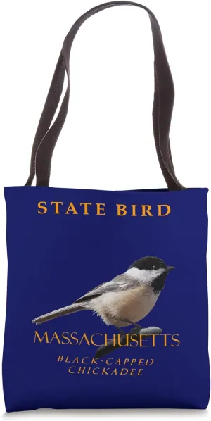Massachusetts Territory Bird The Black-Capped Chickadee Tote Bag