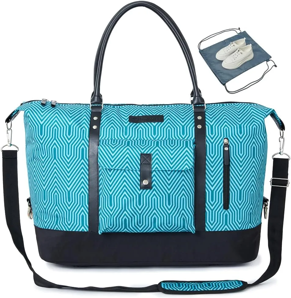 MAYMOONER Unisex Travel Tote Duffle Bag Weekender Overnight Bags Oversized for Men Women