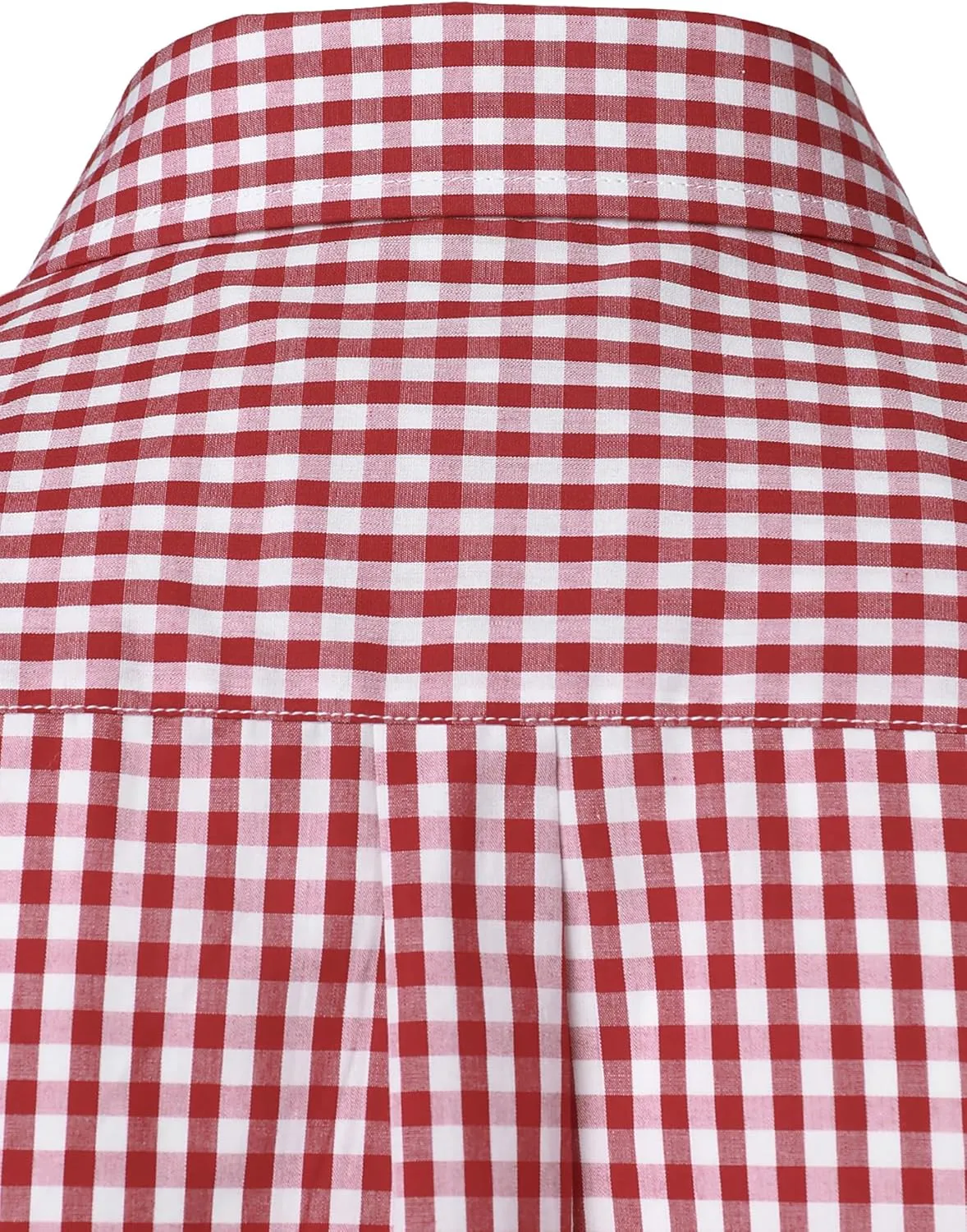 Men's Casual Plaid Button Down Shirt Cotton Short Sleeve Gingham Dress Shirts Regular Fit with Pocket