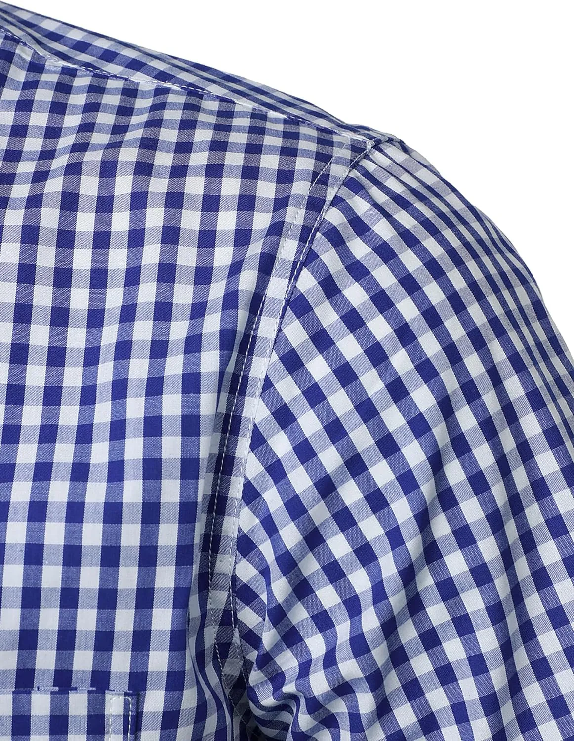 Men's Casual Plaid Button Down Shirt Cotton Short Sleeve Gingham Dress Shirts Regular Fit with Pocket