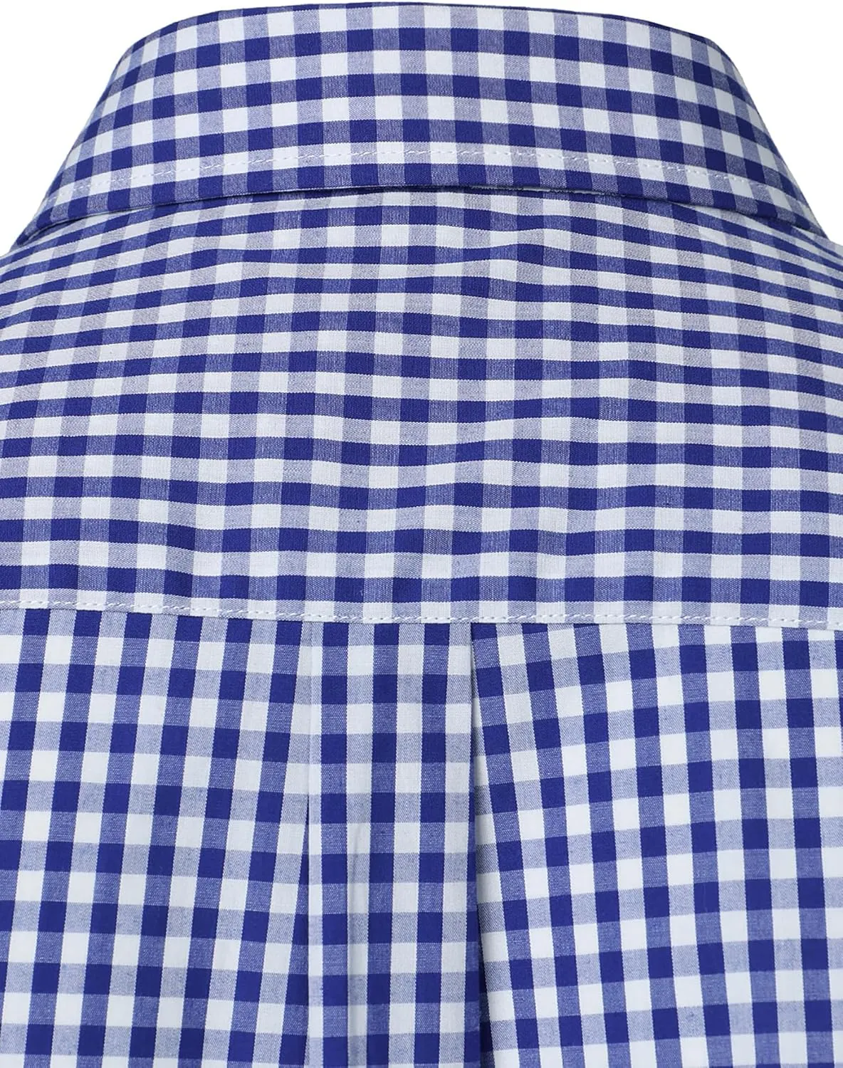 Men's Casual Plaid Button Down Shirt Cotton Short Sleeve Gingham Dress Shirts Regular Fit with Pocket