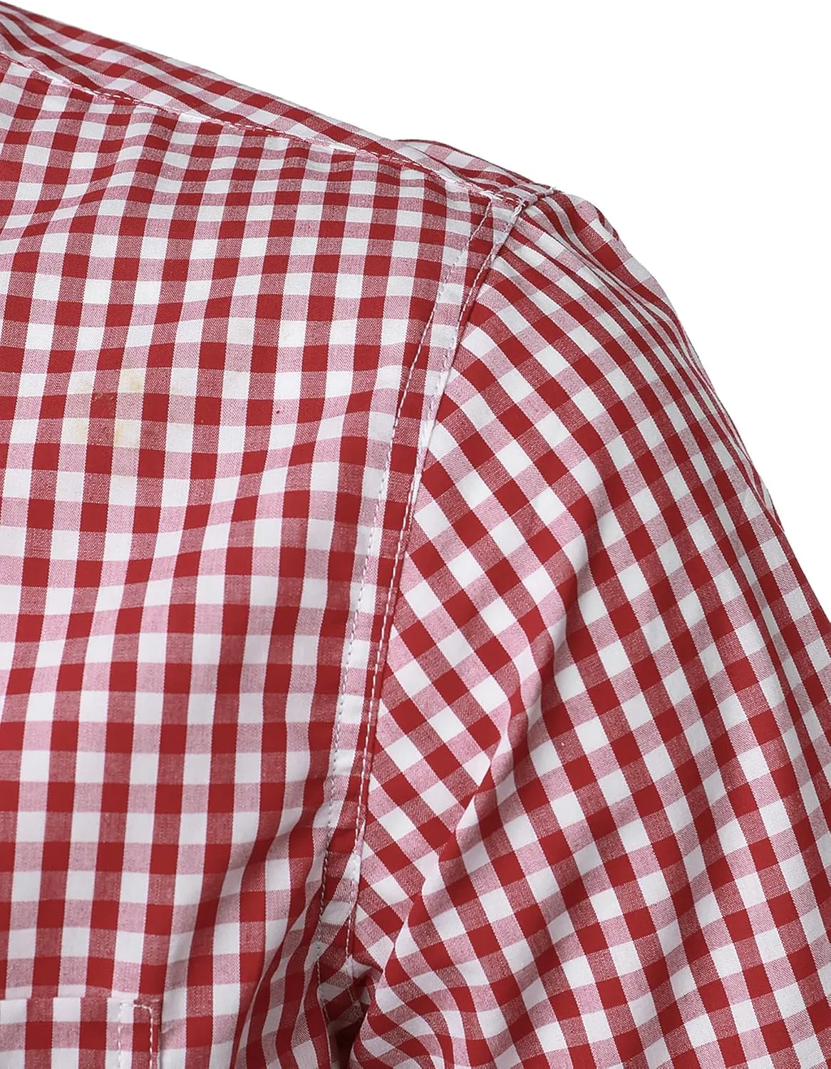 Men's Casual Plaid Button Down Shirt Cotton Short Sleeve Gingham Dress Shirts Regular Fit with Pocket