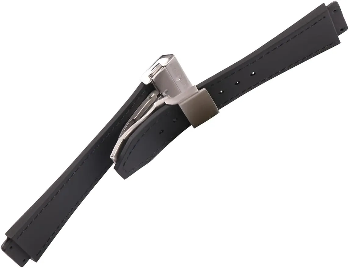 Men's leather watch band accessories 19mm*25mm*22mm Replacement Fit for hublot big bang Outdoor sports rubber watch strap Wristband bracelet buckle