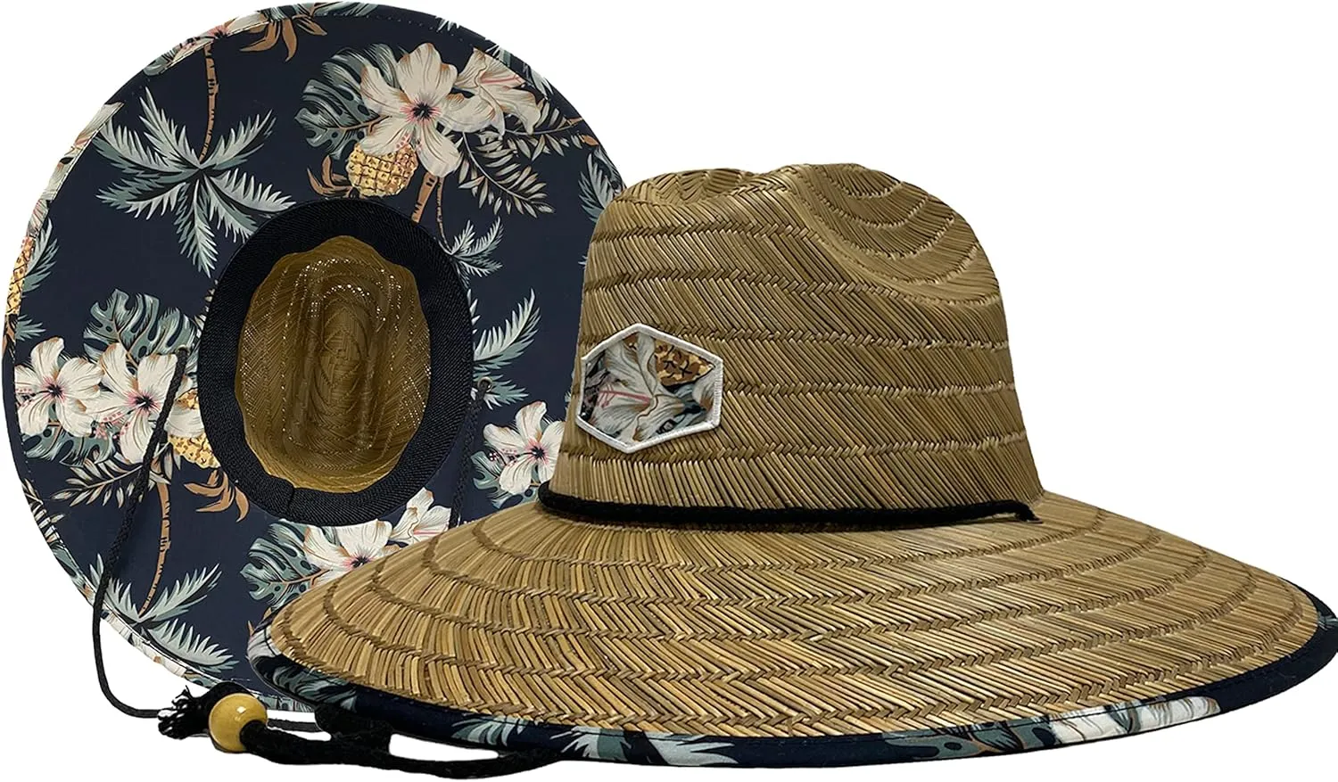 Men's Outsider Lifeguard Wide Brim Beach Sun Straw Hat