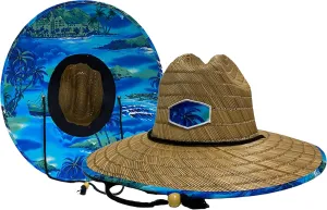 Men's Outsider Lifeguard Wide Brim Beach Sun Straw Hat