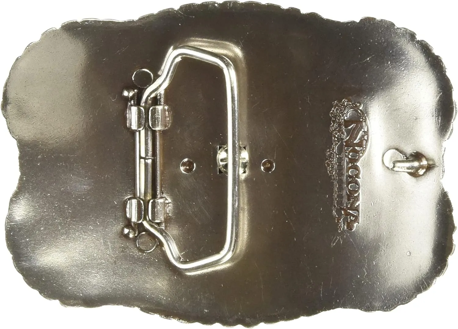 Men's Silver Horse Head Square Scalop Buckle
