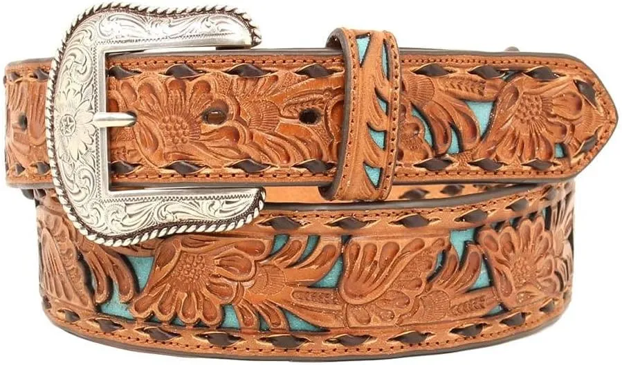 Men's Tan Dark Buck Blue in Taper Belt