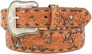 Men's Tan Dark Buck Blue in Taper Belt