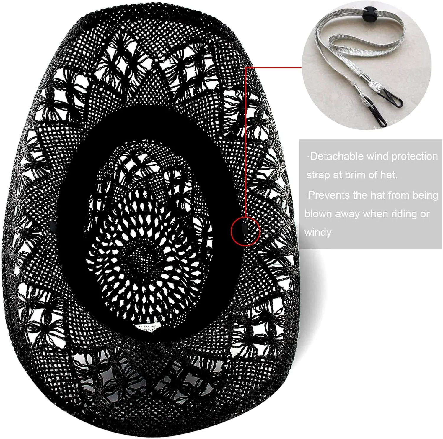 Men's Women's Straw Cowboy Hat Cowgirl Woven Sun Hat Western Cowboy Hat Two Decorative Bands