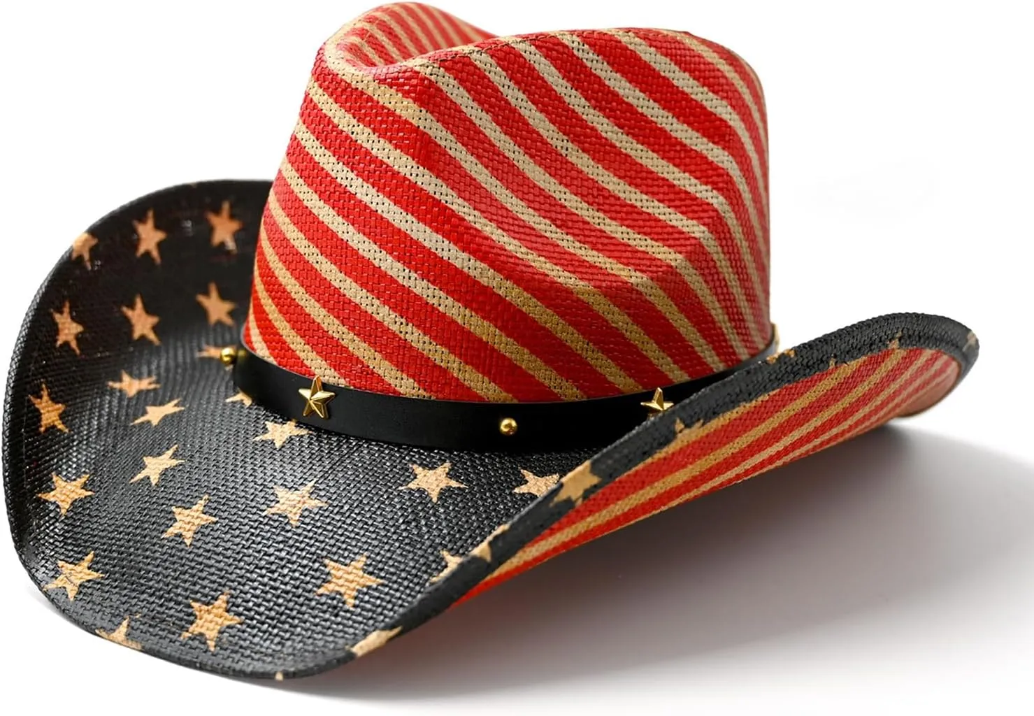 Men's Women's Straw Cowboy Hat Cowgirl Woven Sun Hat Western Cowboy Hat Two Decorative Bands