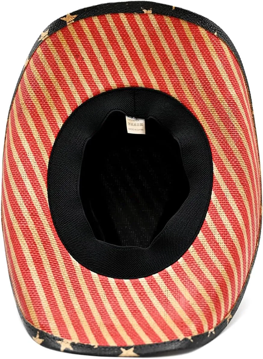 Men's Women's Straw Cowboy Hat Cowgirl Woven Sun Hat Western Cowboy Hat Two Decorative Bands