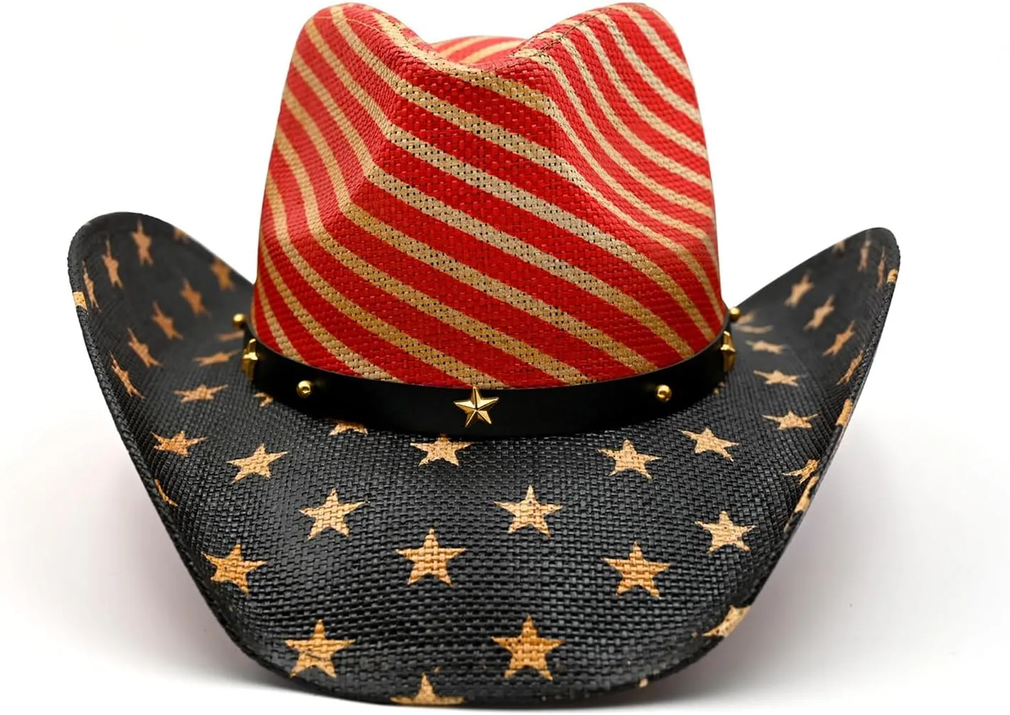 Men's Women's Straw Cowboy Hat Cowgirl Woven Sun Hat Western Cowboy Hat Two Decorative Bands