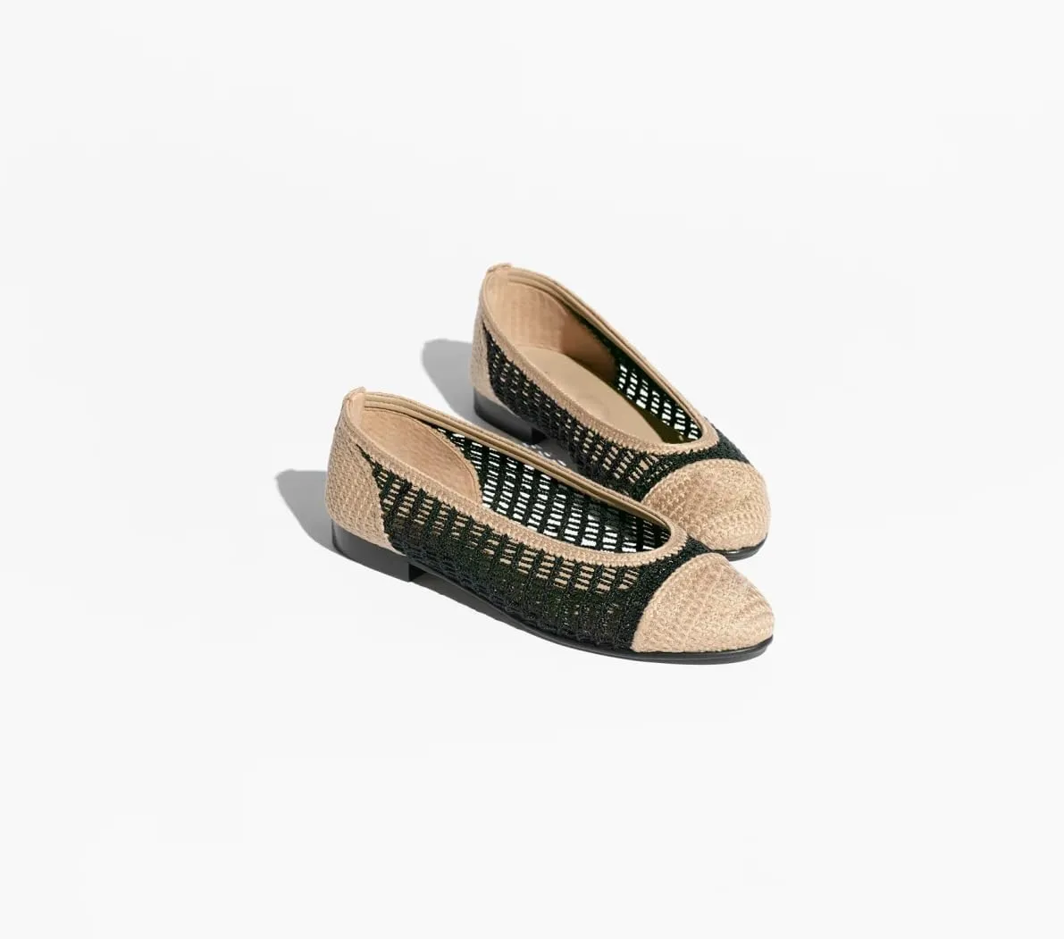 Mesh Raffia Ballet Flats Shoes for Women Mary Jane Flat Woven Round Cap Toe Dress Casual Comfortable Ballerina