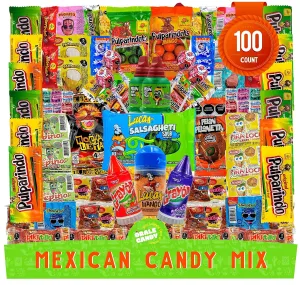 Mexican Candy Mix Assortment, Dulces mexicanos, Includes Vero mango, Salsaghetti, Peloneta, Pelon pelo rico, bulk candies, pulparindo, candy box variety pack