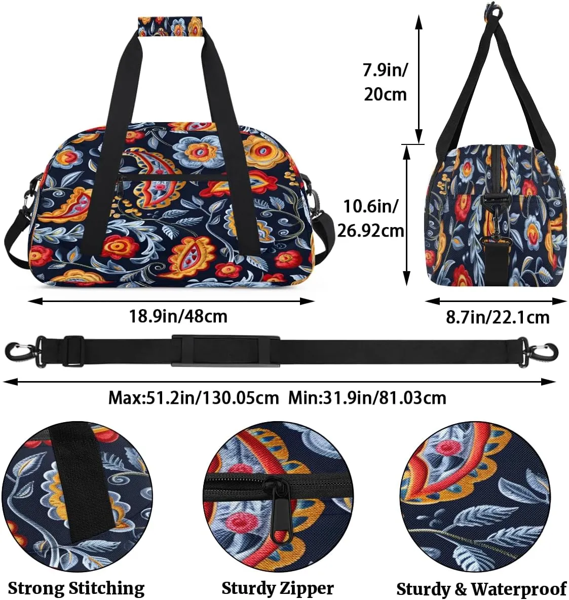 Mexican Feather Kids Overnighter Duffel Bags for Boys, Carry-On Size Sports Gym Bag with Front Zipper Pocket for School Practice or Overnight Travel Weekender Sleepover Tote Bag