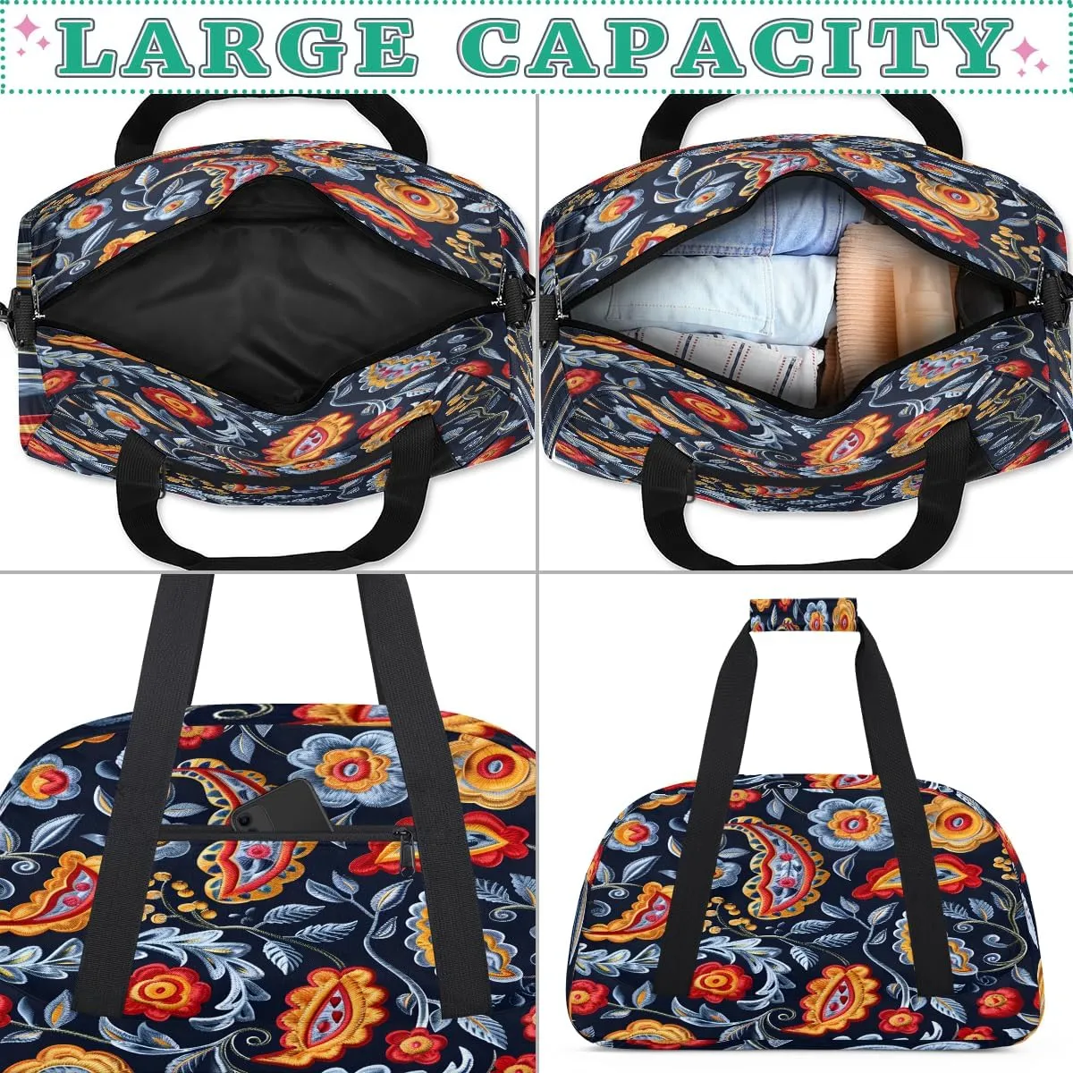 Mexican Feather Kids Overnighter Duffel Bags for Boys, Carry-On Size Sports Gym Bag with Front Zipper Pocket for School Practice or Overnight Travel Weekender Sleepover Tote Bag