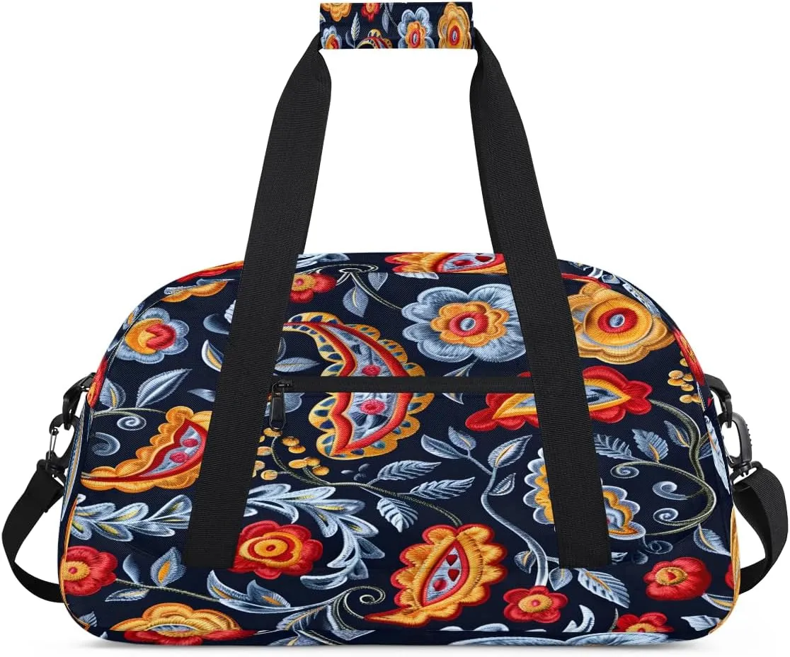 Mexican Feather Kids Overnighter Duffel Bags for Boys, Carry-On Size Sports Gym Bag with Front Zipper Pocket for School Practice or Overnight Travel Weekender Sleepover Tote Bag
