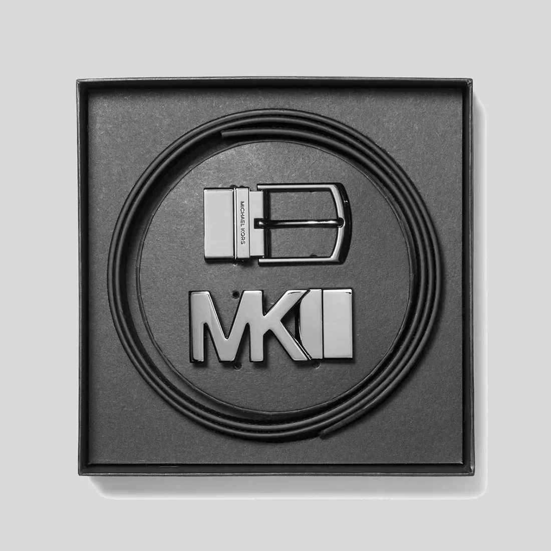 MICHAEL KORS 4-In-1 Logo Reversible Belt Box Set Black RS-36R4LBLY4B
