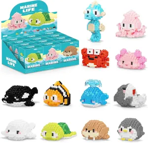 Micro Building Blocks Sets, 12 in 1 Cute Aniamls Series for Kids Birthday Party Favors, Mini Building Blocks, Micro Building Kit Toys, Building Blocks for Adults & Kids