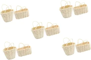 Milisten 8pcs Miniature Woven Basket Cute House Decor for Dollhouse Accessories for Crafts and Boys and Girls Supply Realistic Rattan Design for Mini House Models