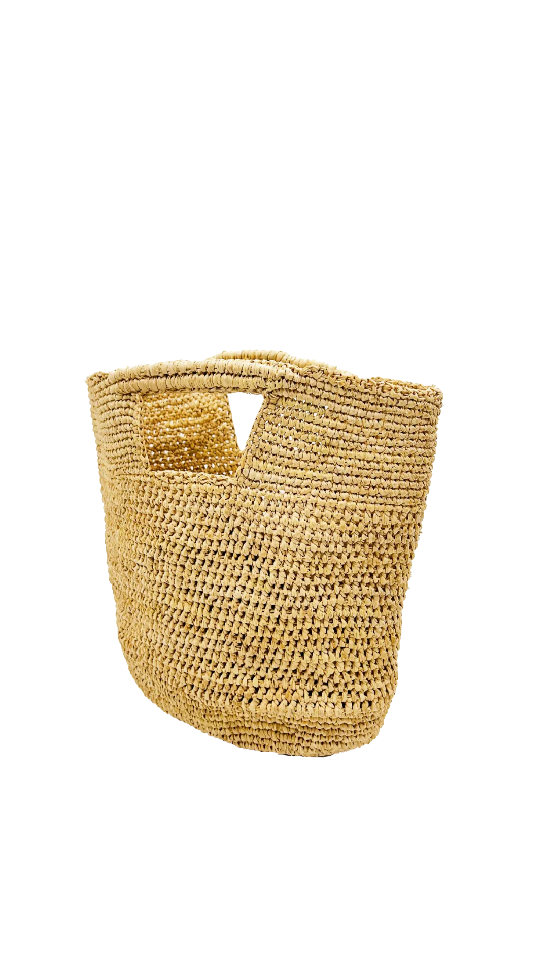 Mini ConCon Crochet Petite Straw Basket: Natural