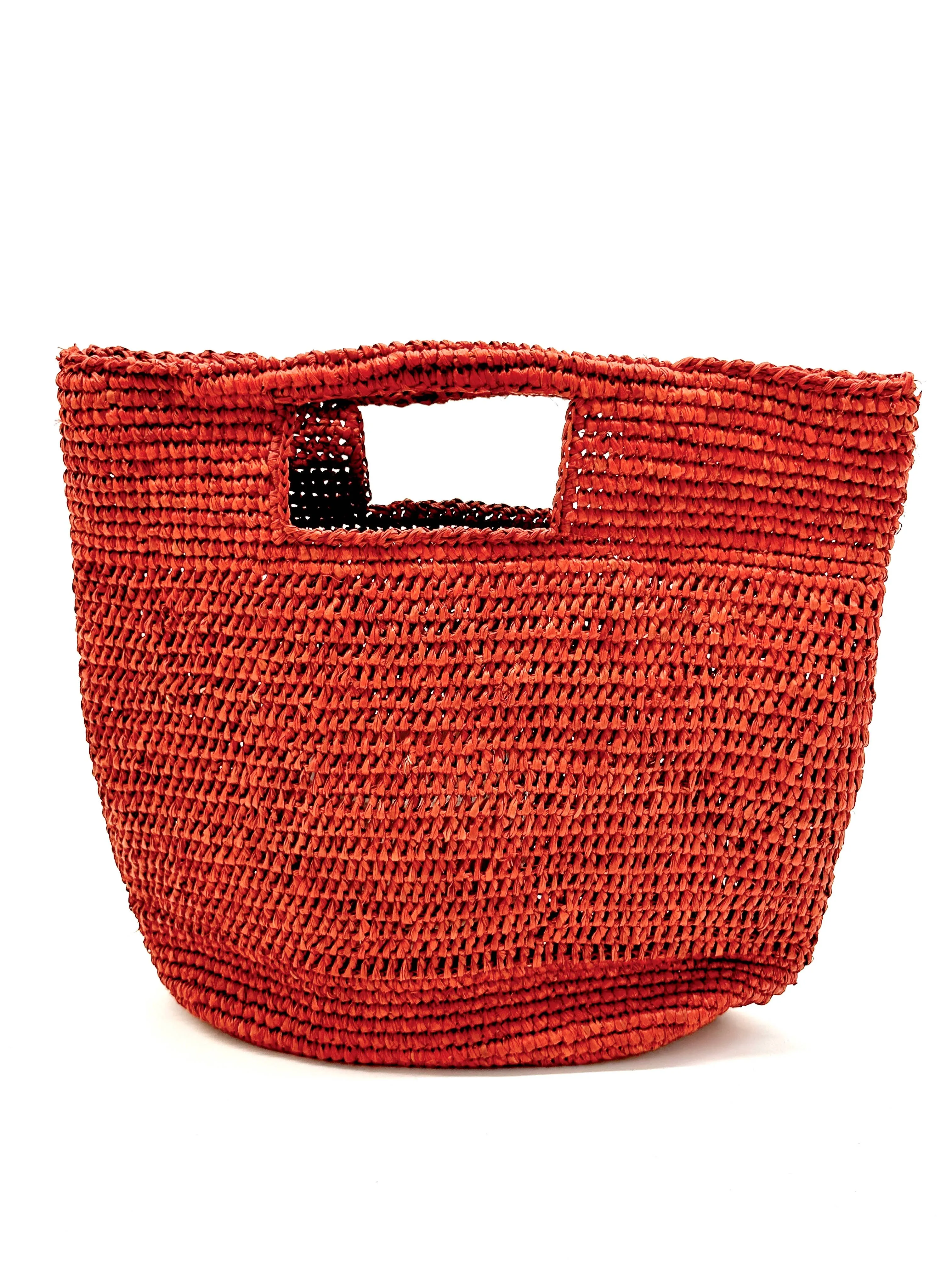 Mini ConCon Crochet Petite Straw Basket: Natural