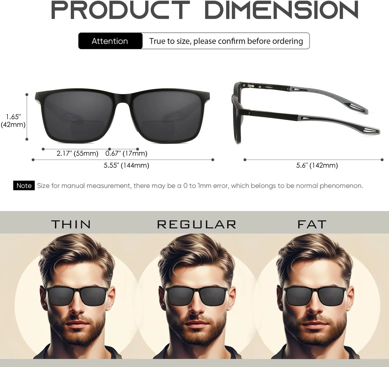 Missfive 2-Pack Mens Vibrant Bifocal Sunglasses Readers Built In, Upgraded Durable TR90 Frame with Metal Spring Hinge, UV400 Protection Feather-Light Driving/Sports Glasses  1.25