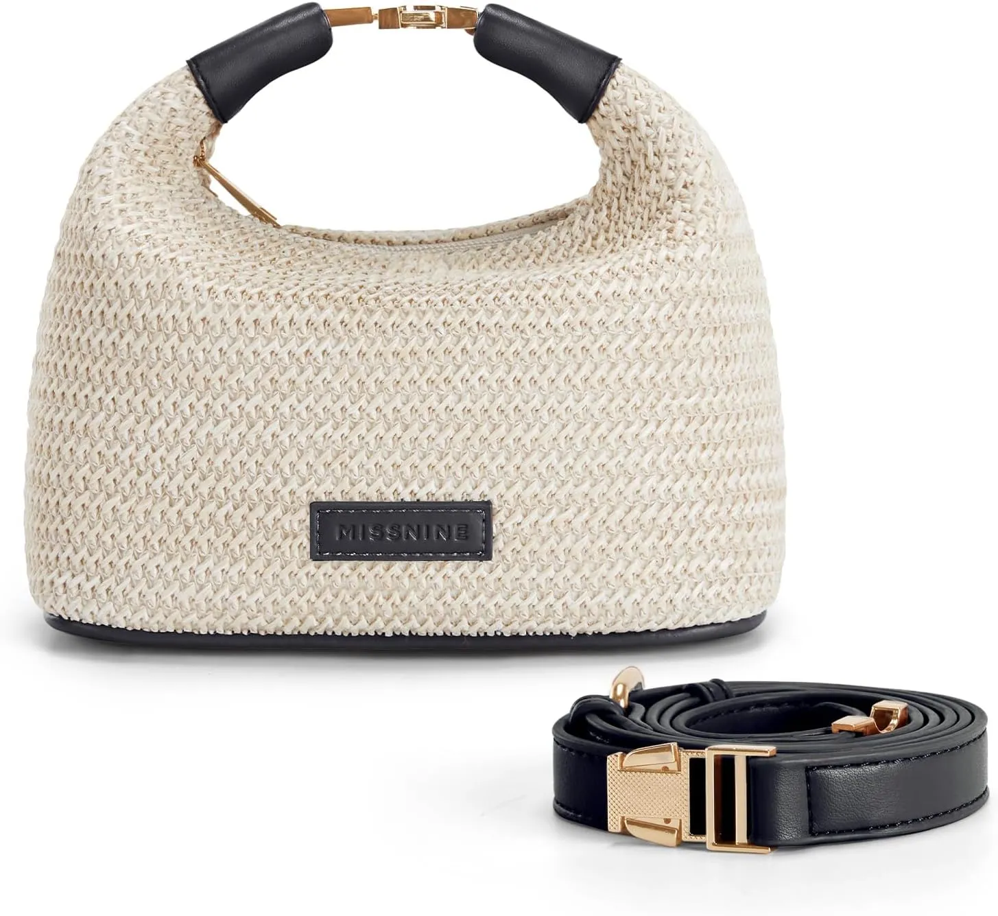 Missnine Straw Purse for Women Summer Raffia Purses Small Beach Crossbody Bag Vacation Woven Top Handle Satchel Handbag