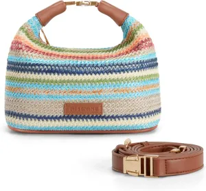 Missnine Straw Purse for Women Summer Raffia Purses Small Beach Crossbody Bag Vacation Woven Top Handle Satchel Handbag