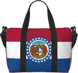 Missouri State Flag Duffel Bags for Traveling - Lightweight Personal Item Travel Bags, Gym Bags for Men and Women