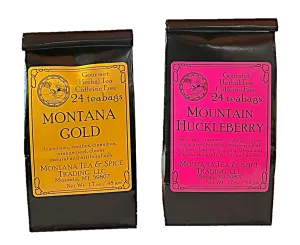 Montana Tea & Spice Mountain Huckleberry & Montana Gold Tea Bags Combo Pack