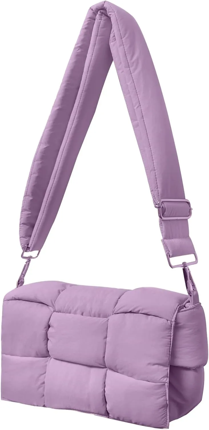 NAARIIAN Shoulder bags for women, Light-weight small puffer purses waterproof, hand-woven puffy bag crossbody handbag