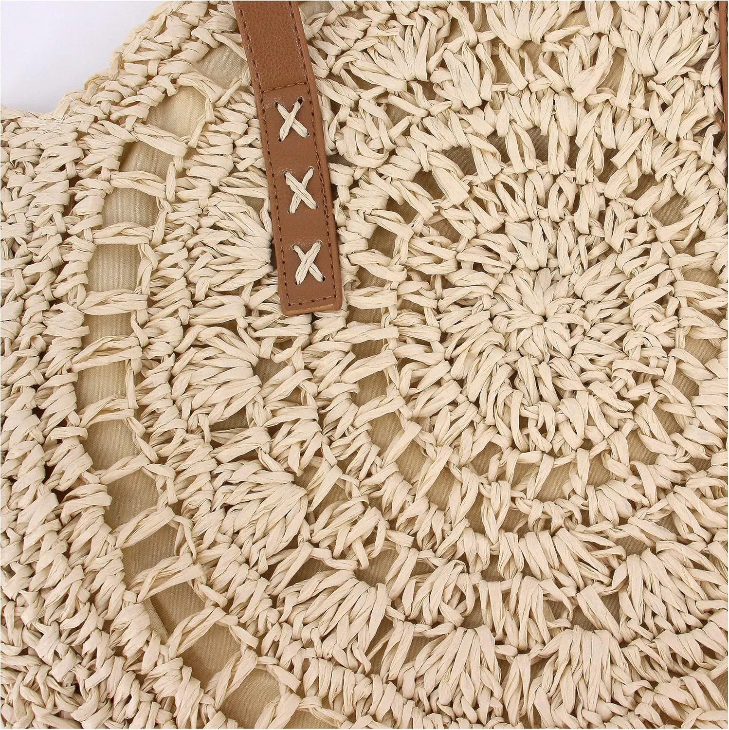 Naimo Women Straw Beach Shoulder Bag Woven Tote Handbag Large Handmade Weaving Summer Casual Hobo Bag