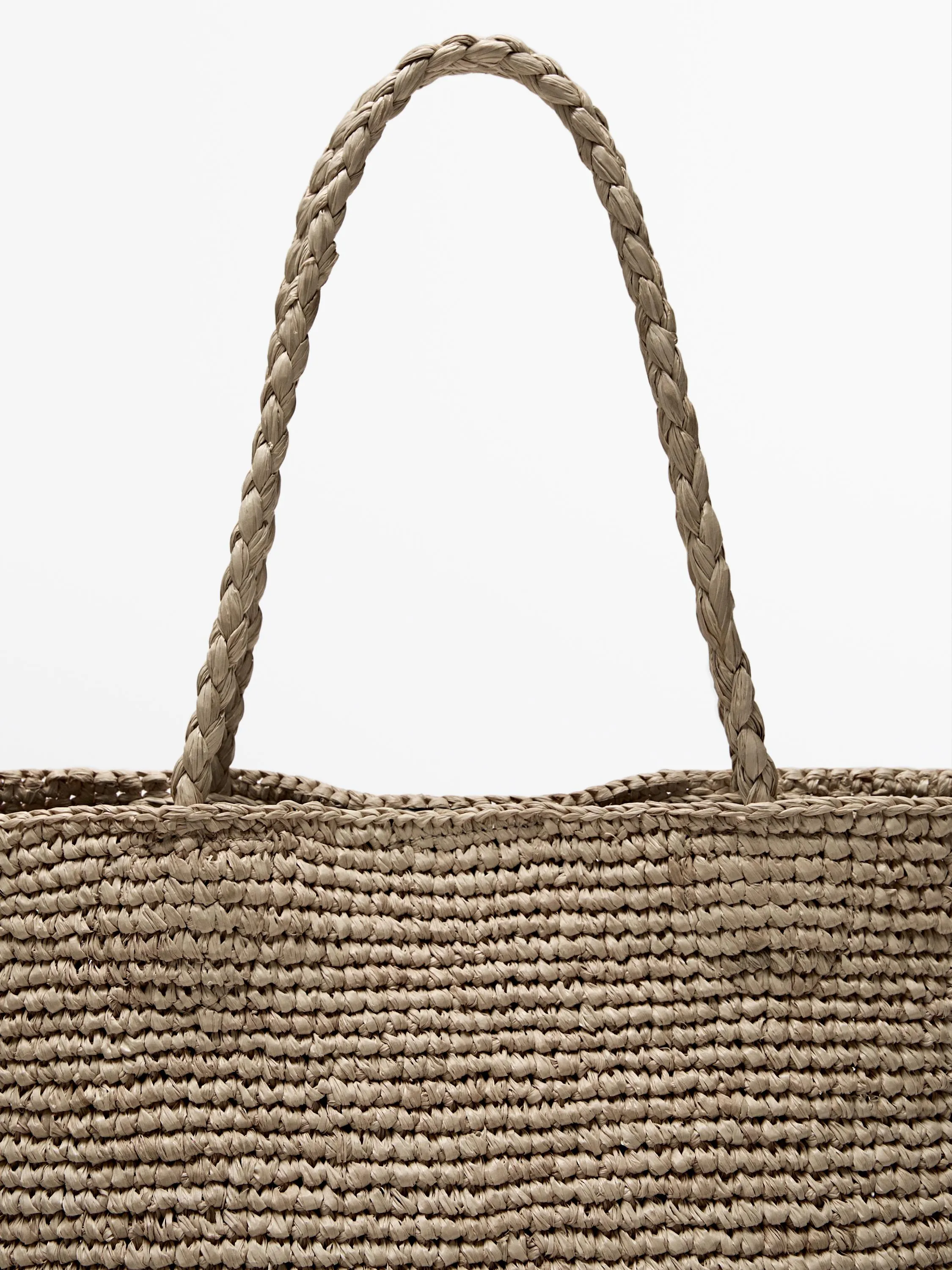 Natural raffia shopper bag