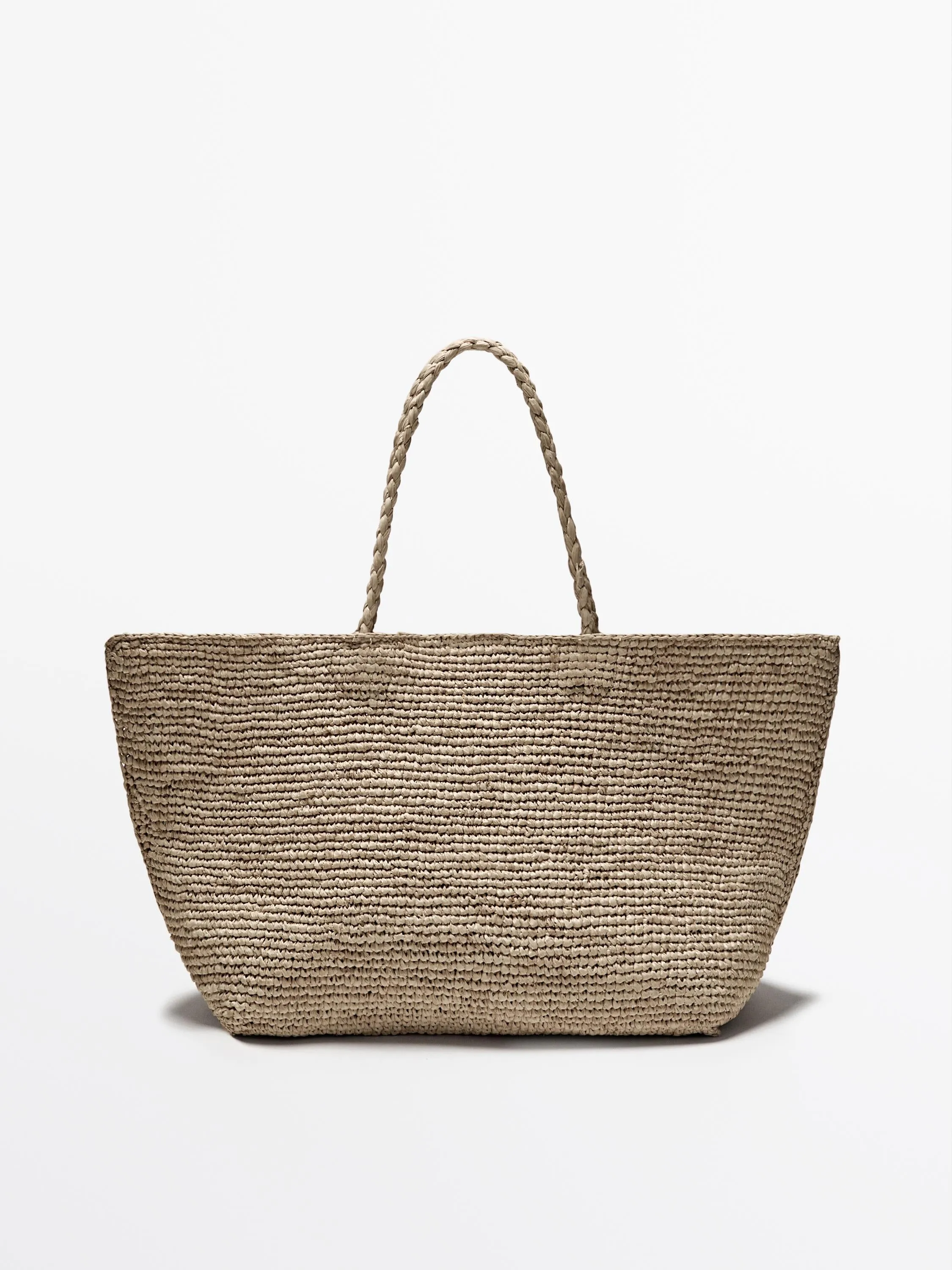 Natural raffia shopper bag