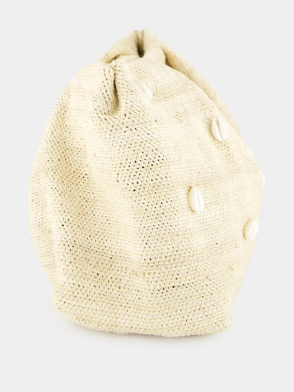 Natural Sisal Mini Pouch with Seashells