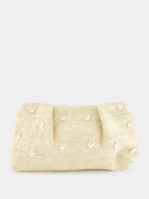 Natural Sisal Mini Pouch with Seashells